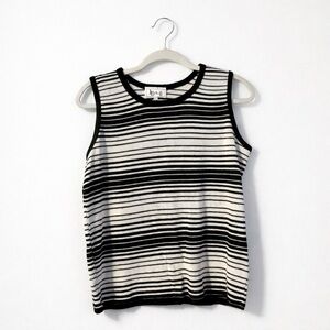 Stylish Black and White Striped Tank Top